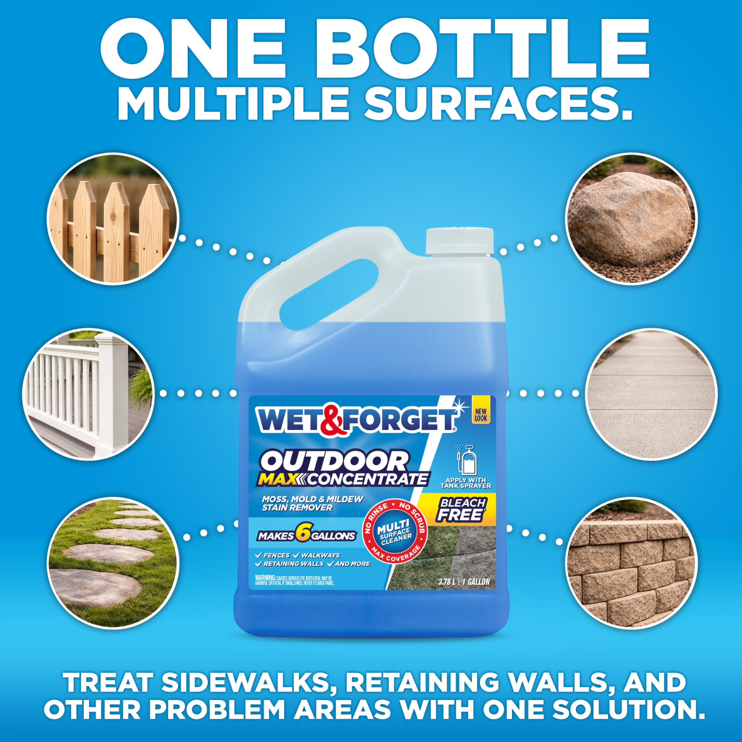 2 Pack Wet & Forget Outdoor Cleaner Concentrate 1 Gallon Moss Mold Mildew