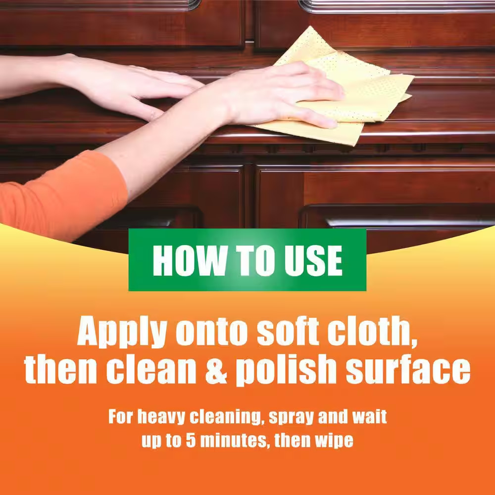 Orange Glo Orange Oil Wood Furniture 2-in-1 Clean & Polish Spray 16 oz Pack of 4