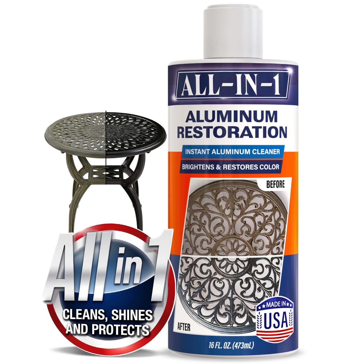 All-In-1 Aluminum Cleaner & Restoration Solution – Made in USA, Restores Fade…