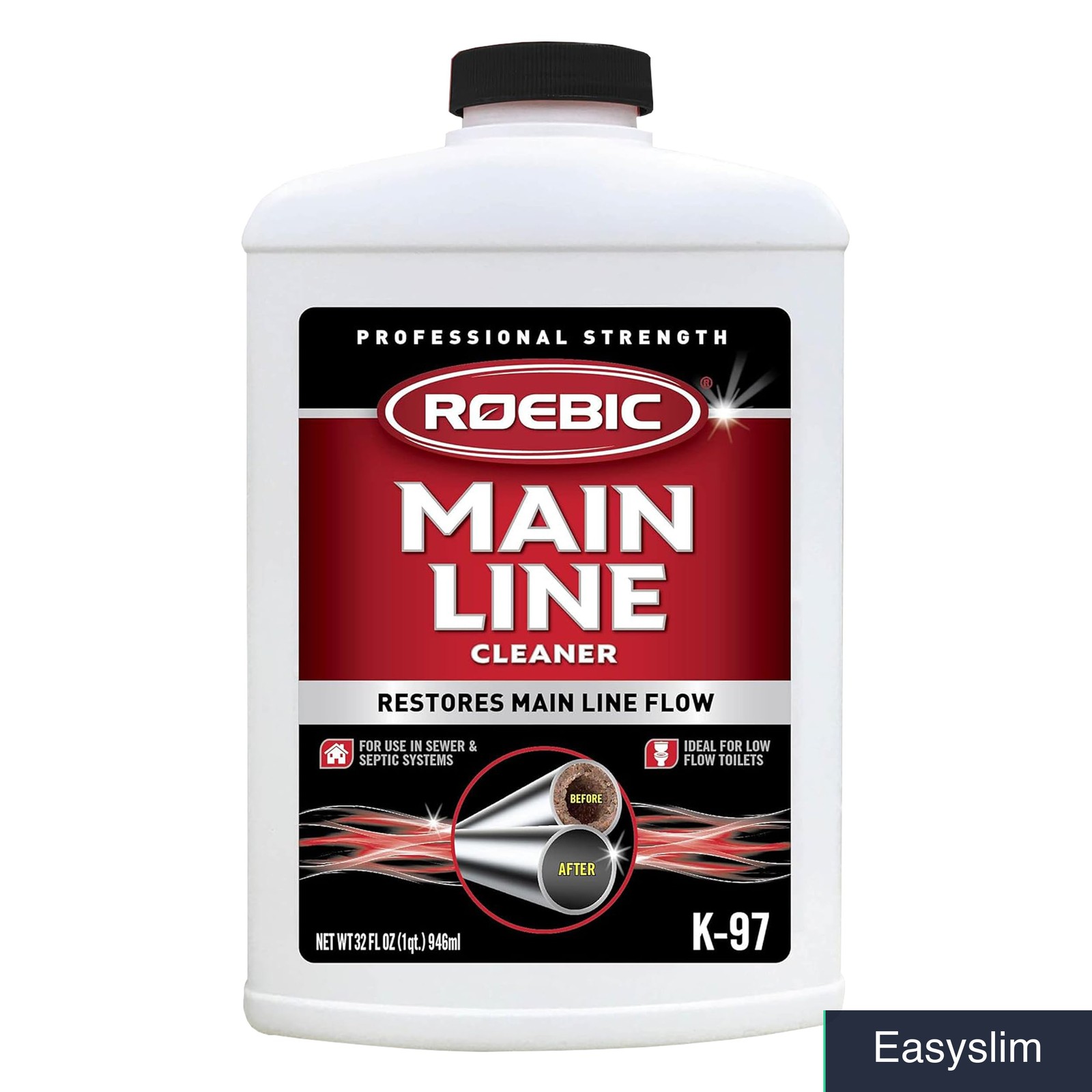 Sewer Main Line Drain Cleaner Liquid 32 oz Bacteria Enzymes Safe