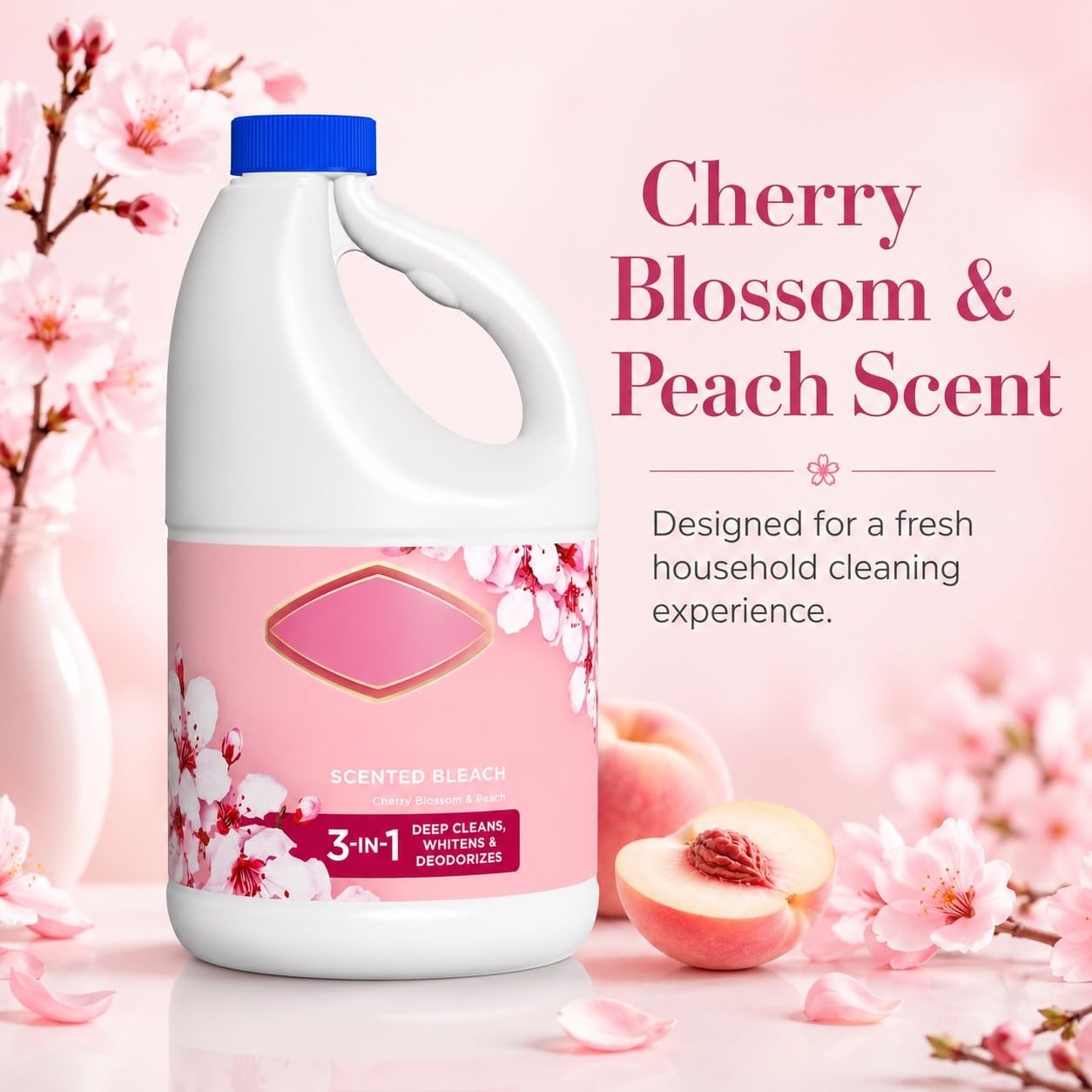 Cherry Blossom Fragrance Scented Laundry Whitening Bleach 81 Fl Oz Large Bleach