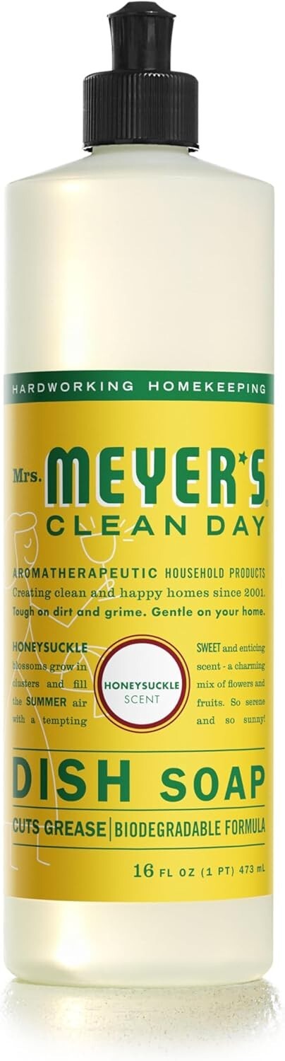 MRS. MEYER’S CLEAN DAY Honeysuckle Liquid Dish Soap 16oz