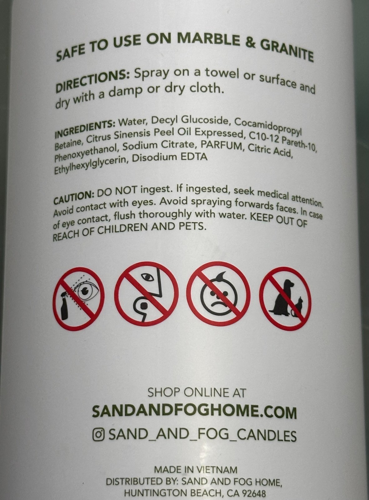 (2-Pack) SAND + FOG™ Plant-Based Kitchen REFRESHER & CLEANER ~ GRAPEFRUIT