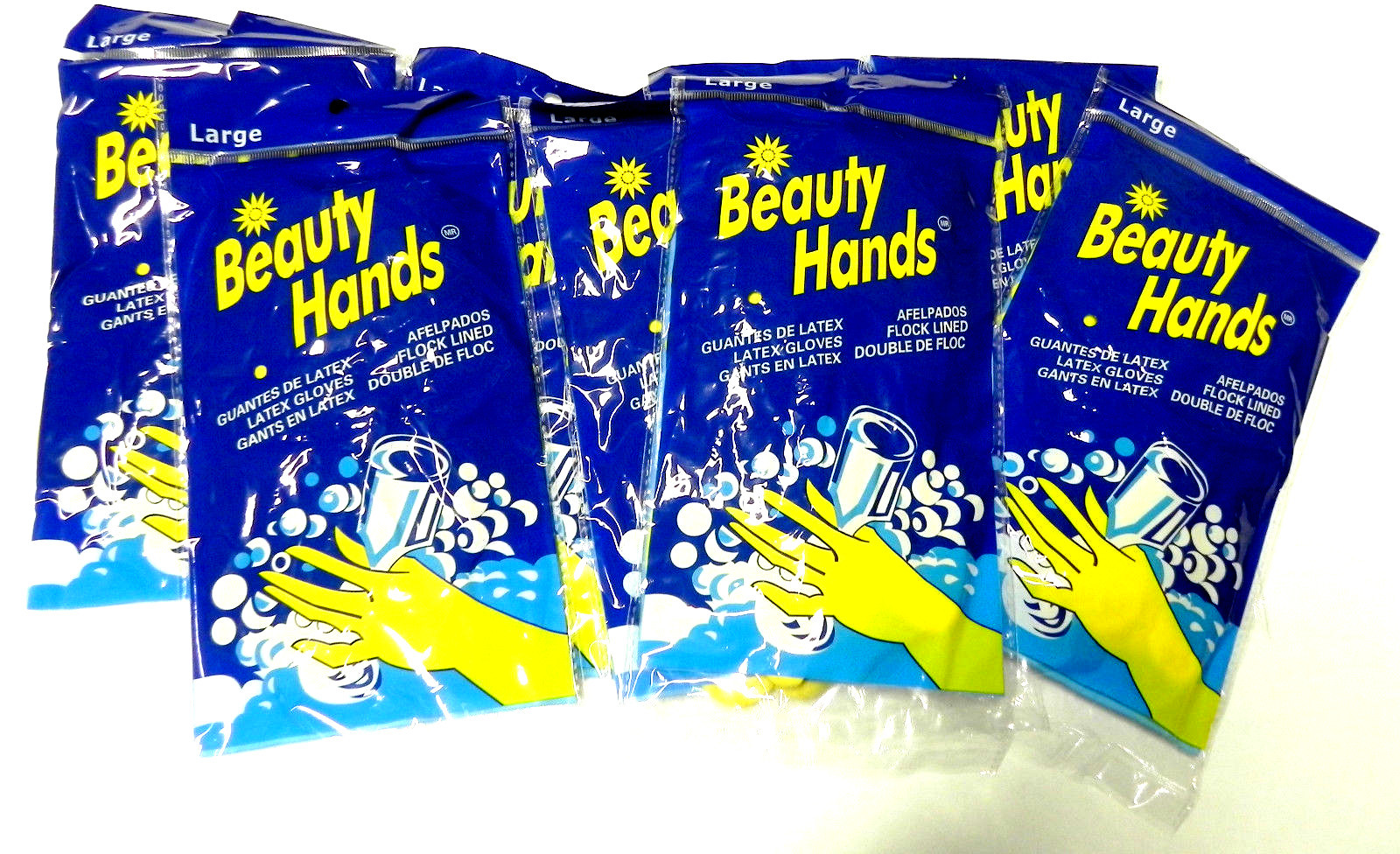 6 Pair Latex Dish Washing Chemical Resistant Gloves – Large