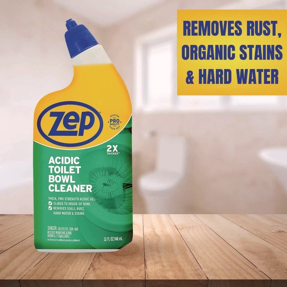 Zep Commercial ZUATBC32 32 oz Bottle Acidic Toilet Bowl Cleaner – Mint 12/CT New