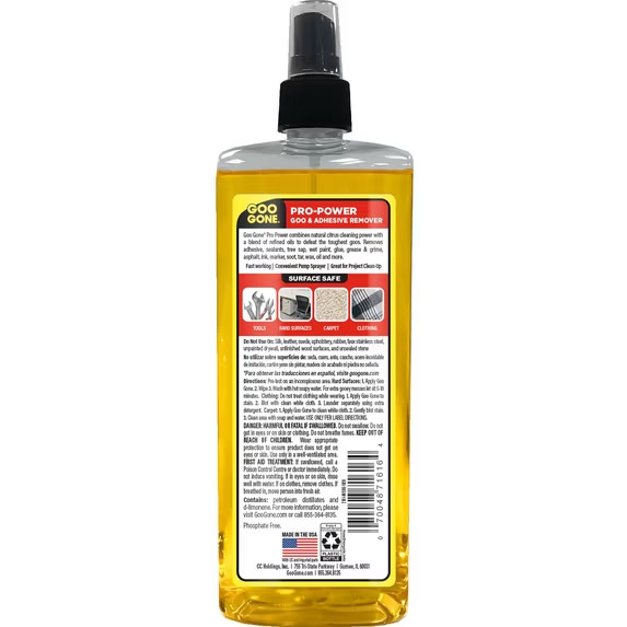 2 pack Goo Gone Pro-Power Goo & Adhesive Remover Pump Spray, Citrus-Based, 16 oz