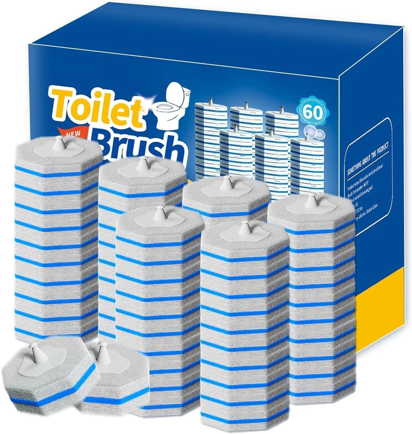 60pcs Toilet Wand Refills fits Clorox Toilet Wand, Thickened Cleaning Upgraded