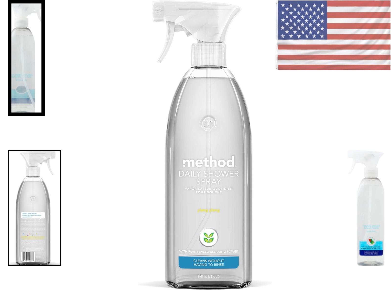 Cruelty-Free Method Shower Cleaner – 28 oz Ylang Ylang, No Rinse & Biodegradable