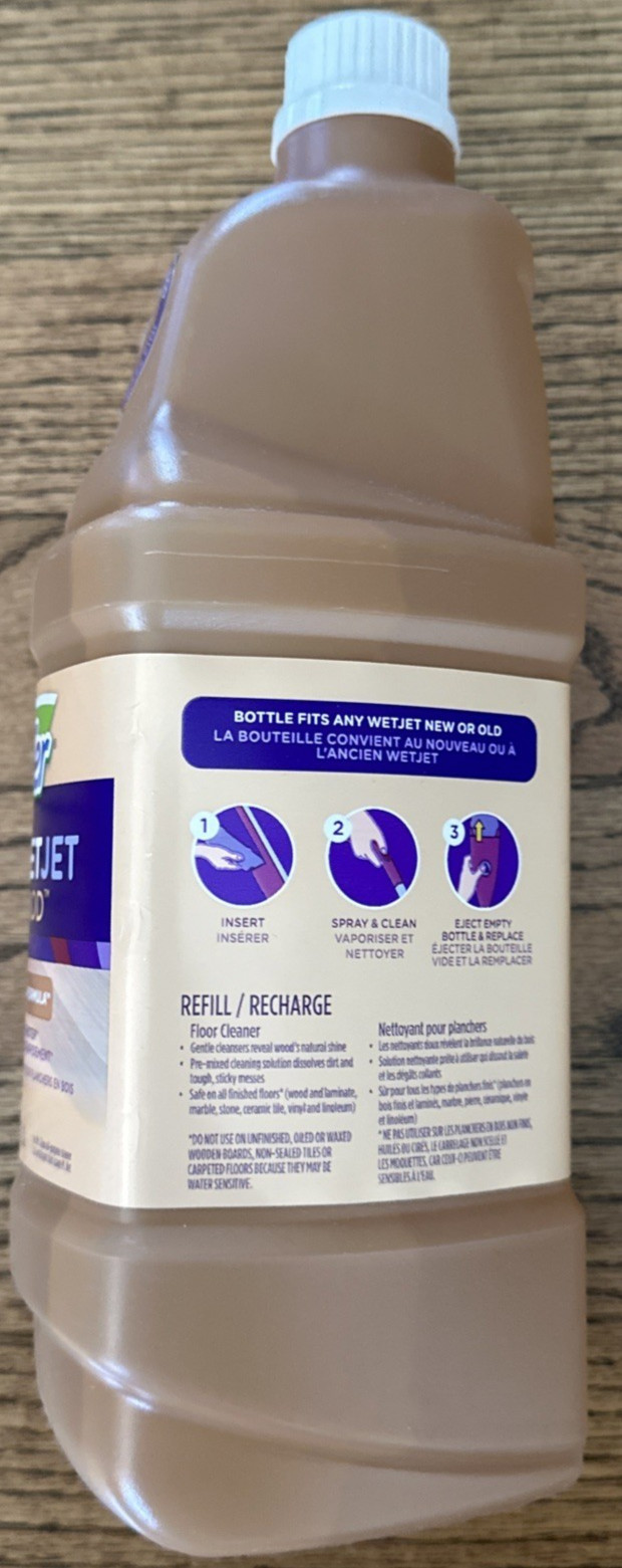 Swiffer WetJet Liquid Refill Wood Floor Liquid Cleaner, 1.25 Liter Bottle