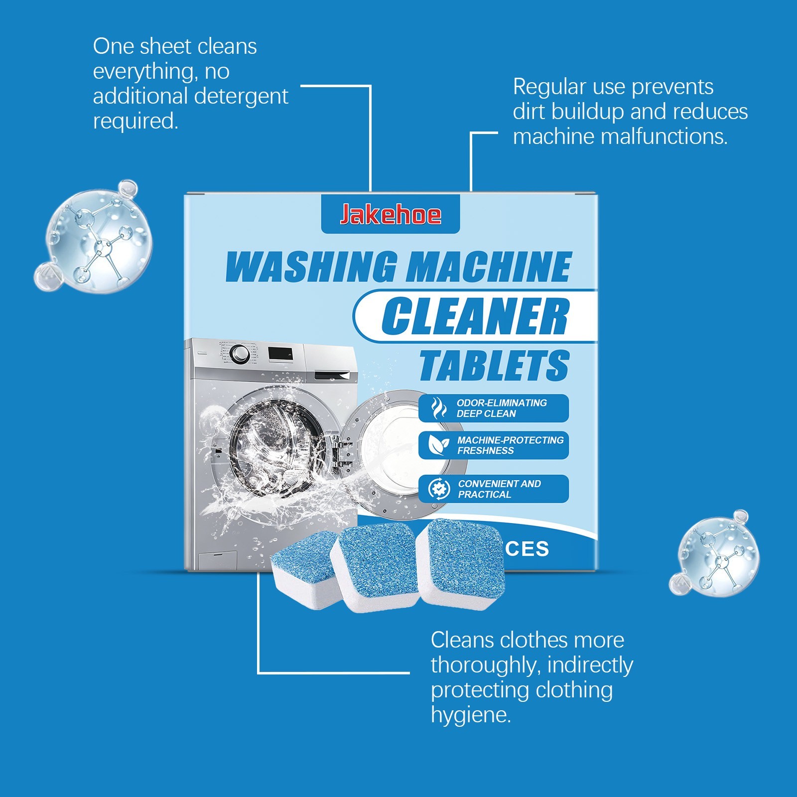 Washing Machine Cleaner, Deodorizer & Descaler 12/24/36-Pack – 1 Year Supply