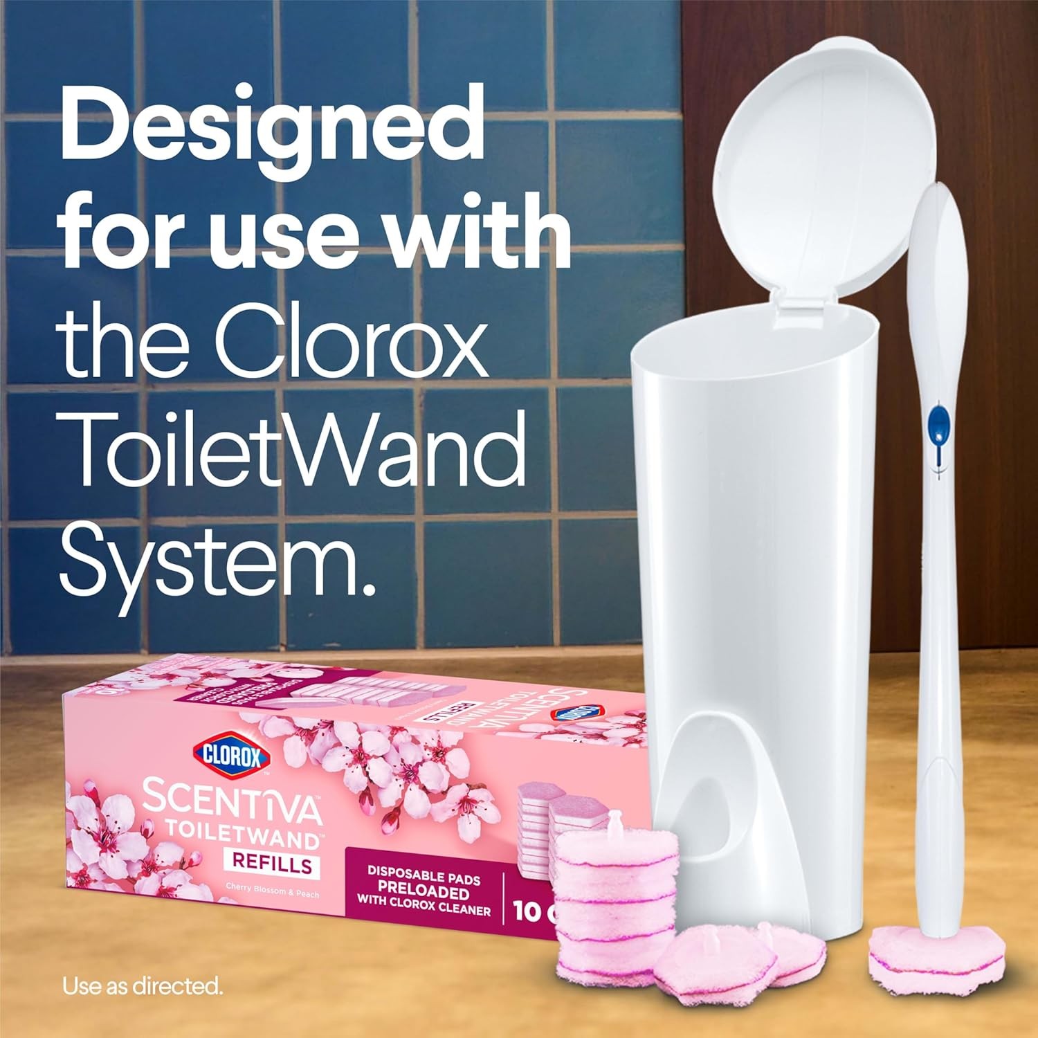Scentiva ToiletWand Refills, Cherry Blossom and Peach, 10 Count