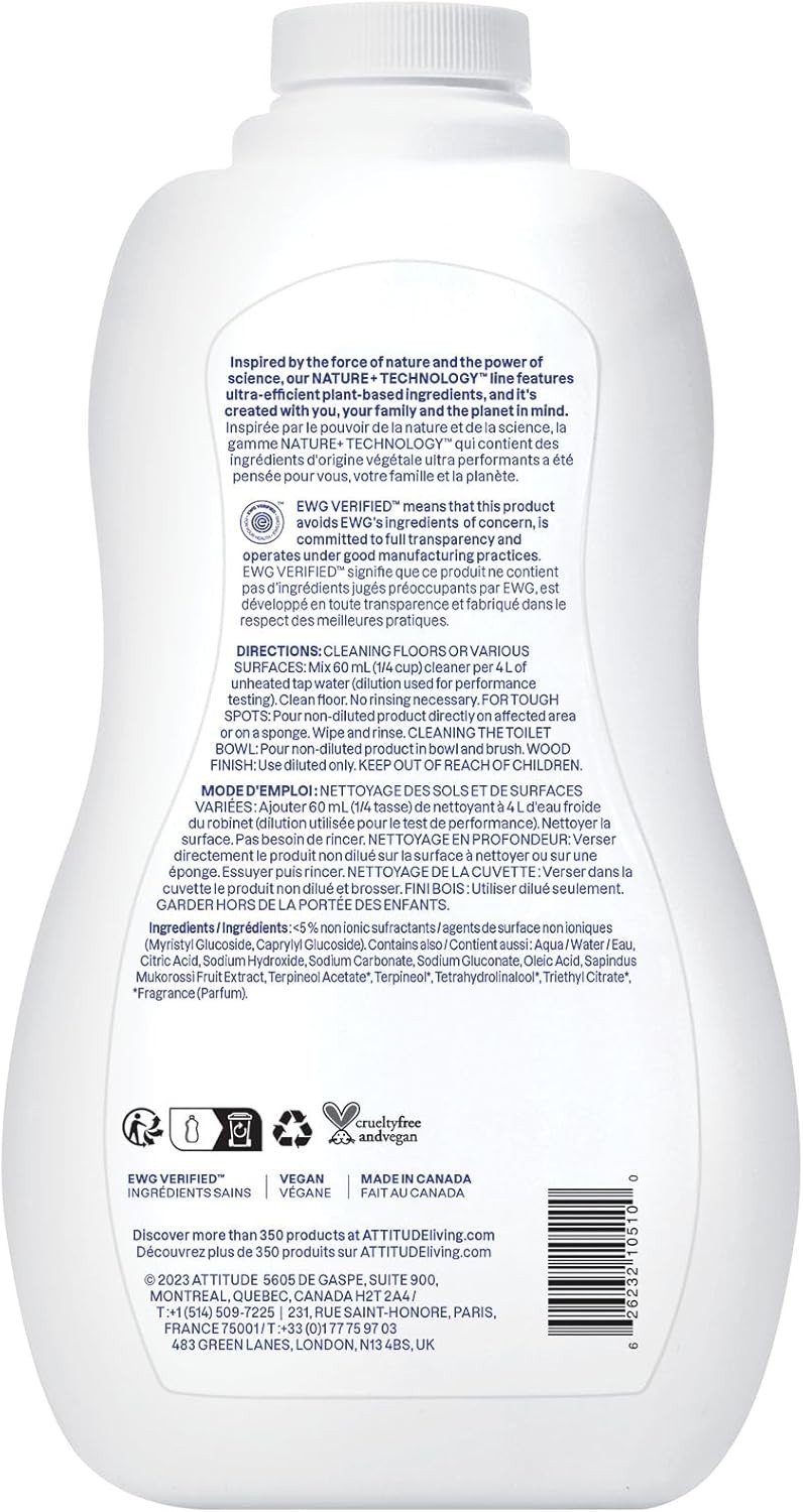 EWG Verified Plant-Based Floor Cleaner for Wood, Tile & Laminate – 35.2 Fl Oz