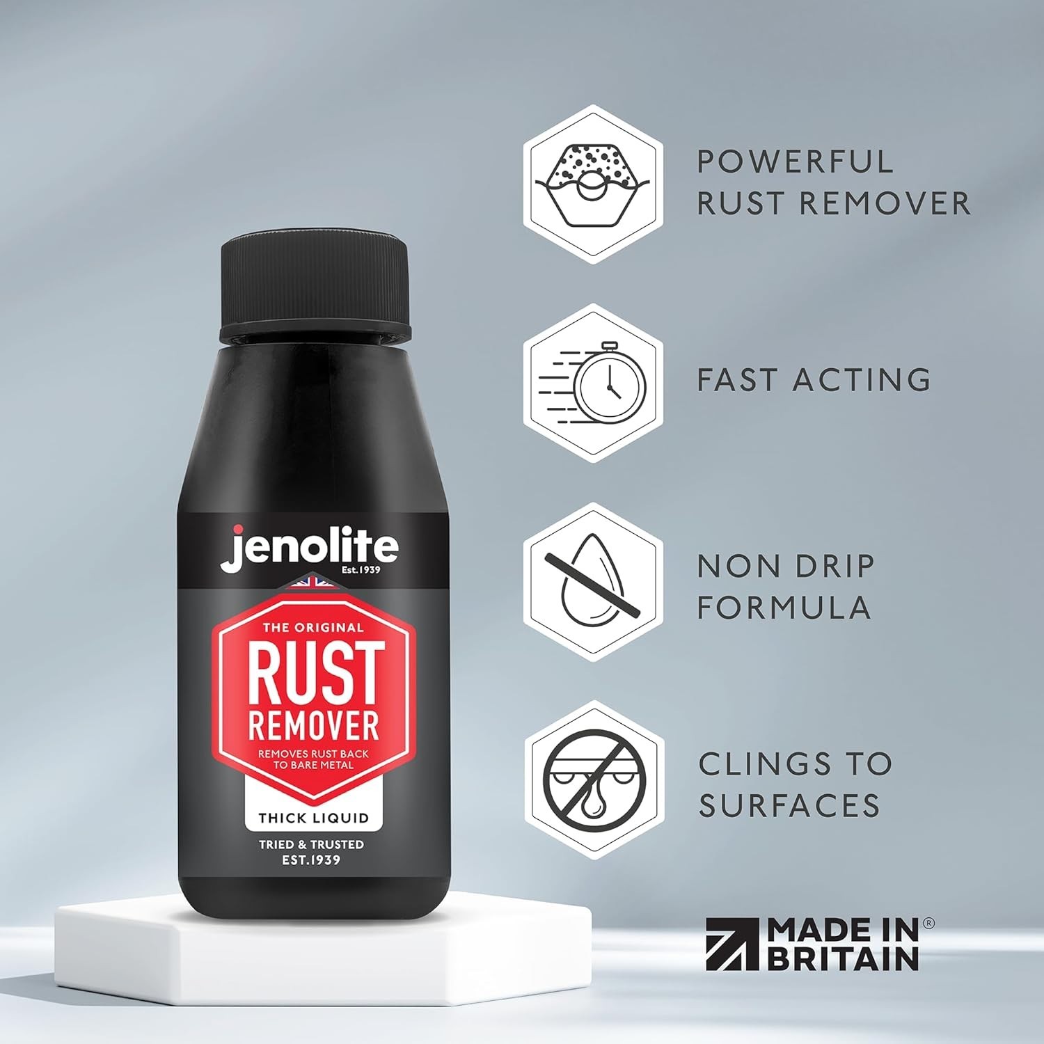 Fast Acting 5oz Rust Remover for Metal – No Drip, Industrial Strength Solution