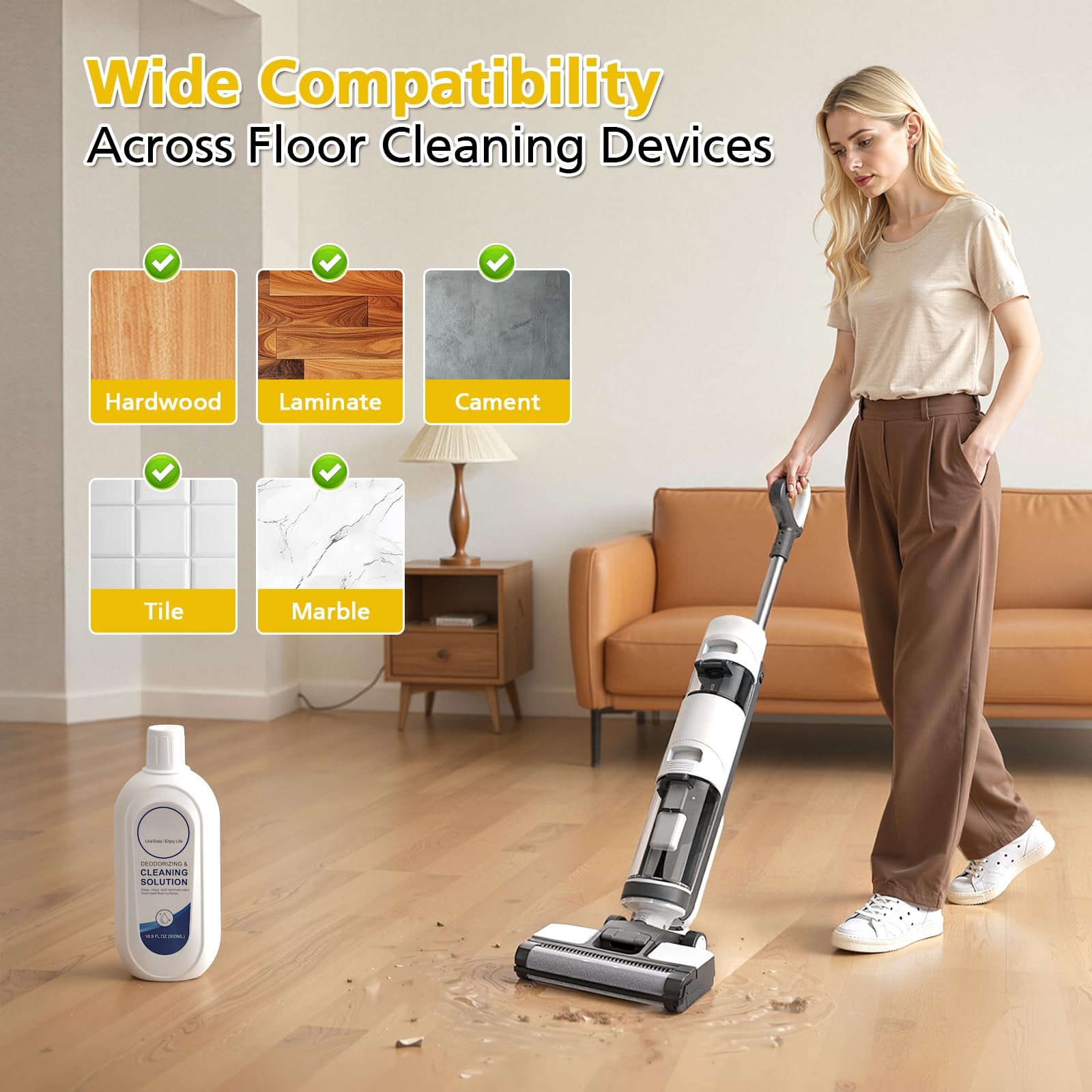 2 Pack Floor Cleaning Solution for Tineco and Robot Vacuums with Mopping, Dee…