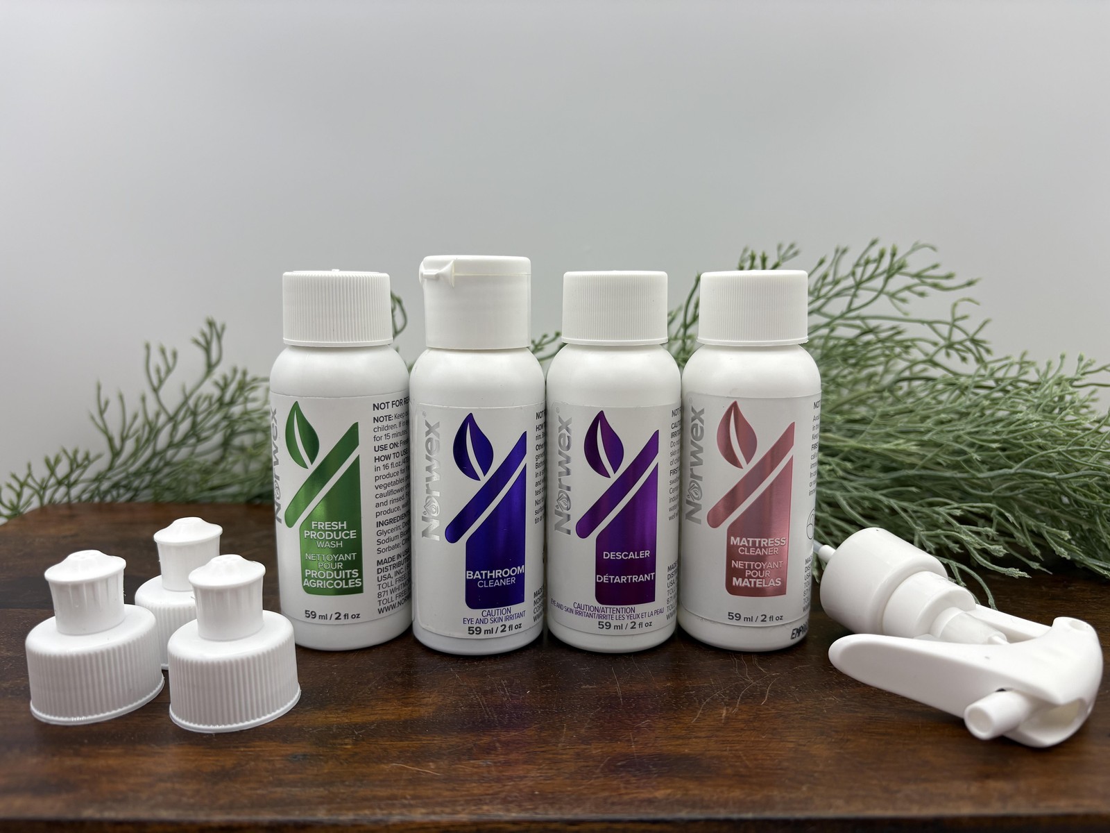 Norwex Home Cleaning Travel Set Produce Wash Bathroom Descaler Mattress 2oz