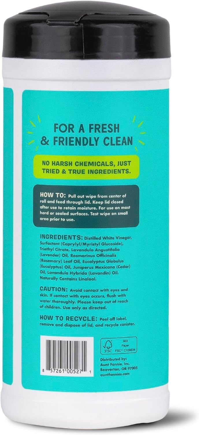 Natural Eucalyptus Scented Cleaning Vinegar Wipes – 210 Count Eco-Friendly Pack