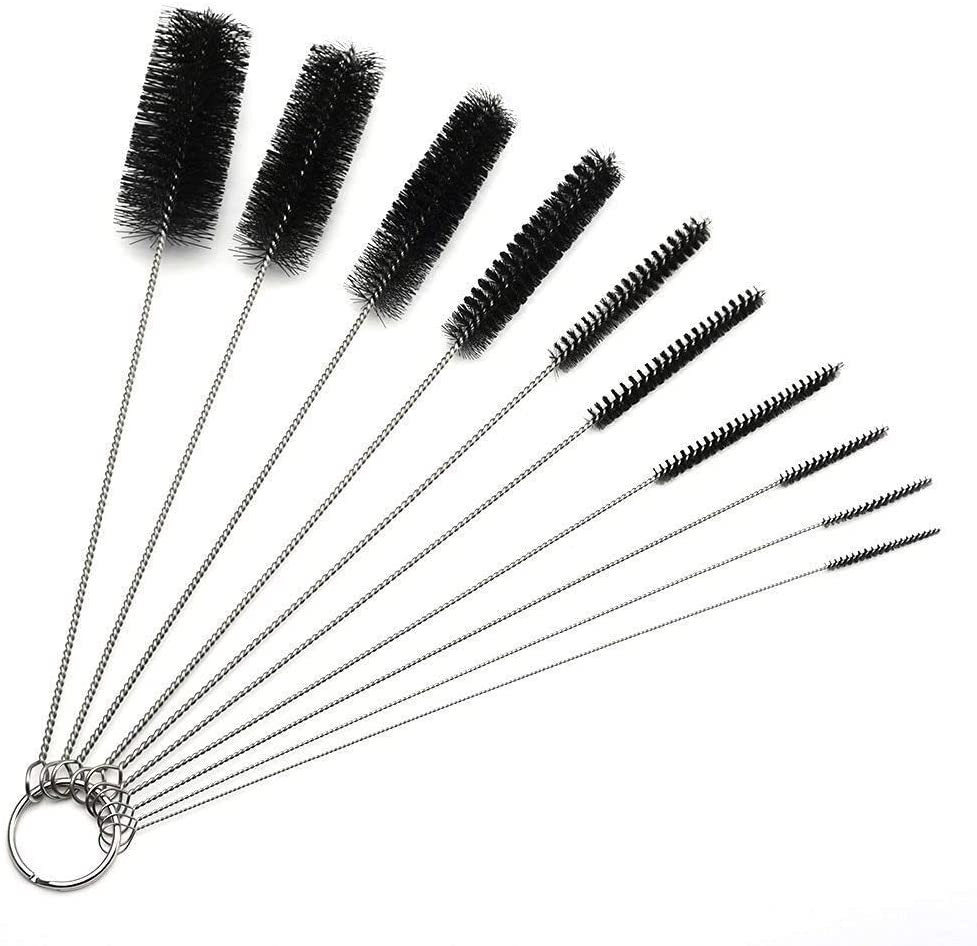 Long Straw Brush, Nylon Pipe Tube Cleaner 8.2-Ihch 10 Different Diameters Set of