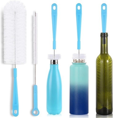 5 Pack Bottle Brush Cleaning Set，Long Handle Bottle Cleaner for Washing Narrow