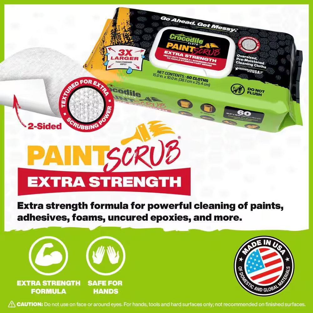 Paintscrub 60-Count Wipes Paint Cleanup Wipe for Paint Epoxy and Tar on Concrete