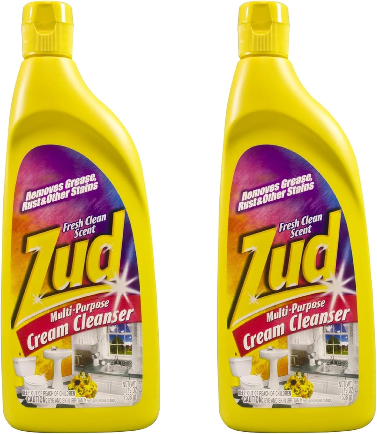 Cream Cleanser (2-Pack) – Ultimate Bathroom Cleaner/Bleach-Free Formula for Shin