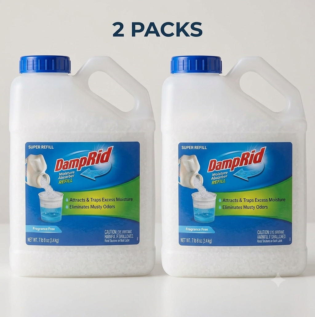 (2 Packs) DampRid Moisture Absorber Refill Fragrance Free 7.5lbs, 1 Count
