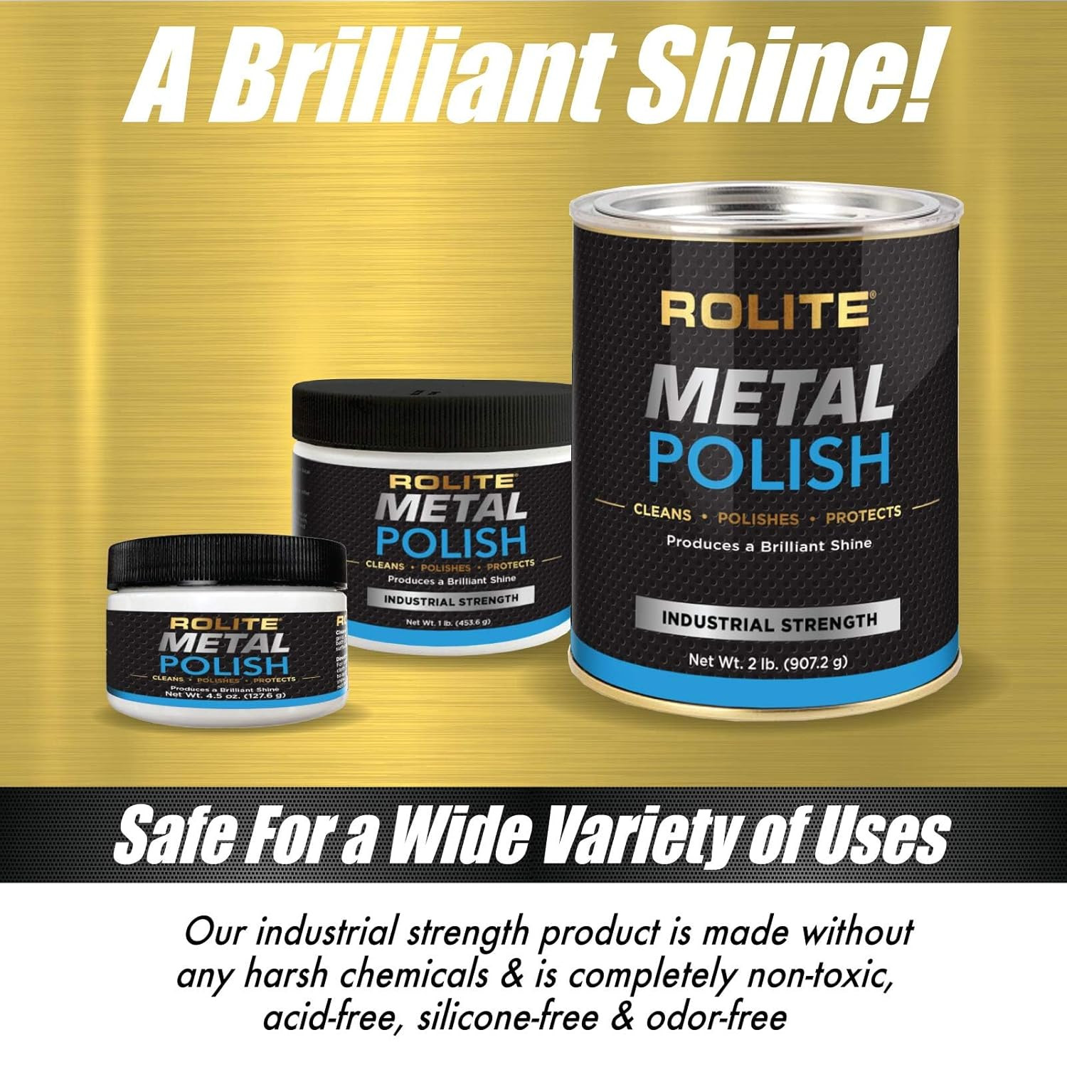 Metal Polish Paste, 4.5 Oz, Industrial Strength Scratch Remover & Cleaner for Al