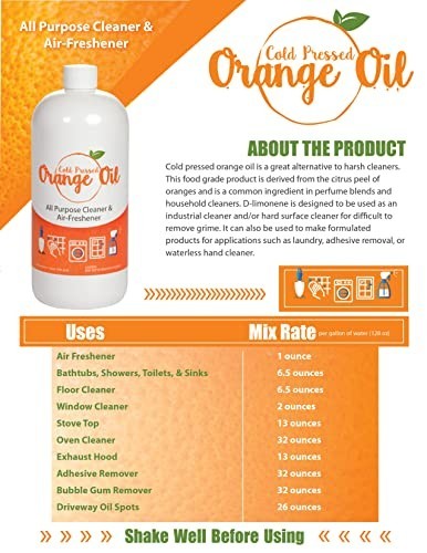 Cold Pressed Orange Oil Concentrate 16oz – All-Purpose Citrus Cleaner & Degrease
