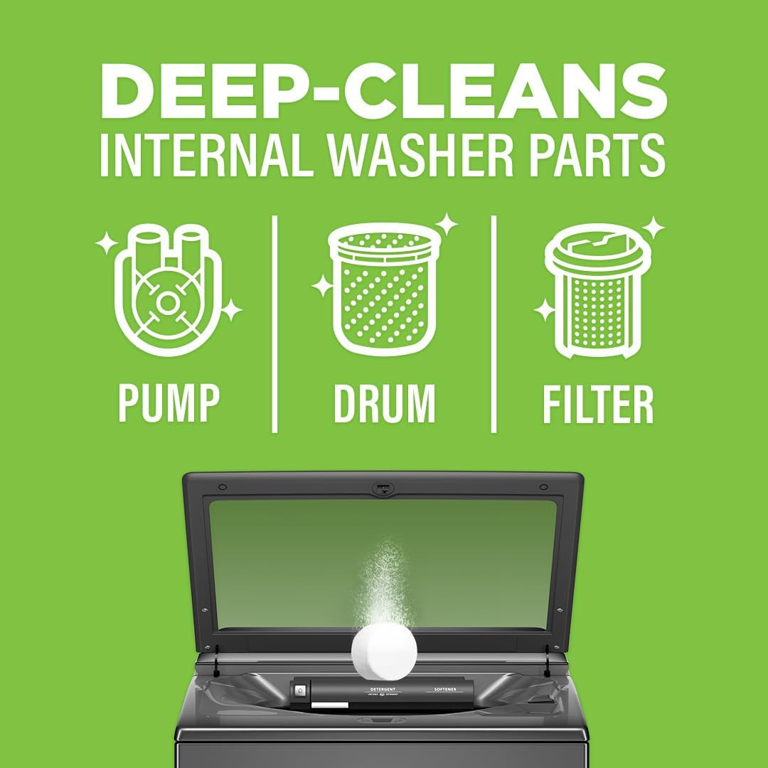 Affresh Washing Machine Cleaner, Helps Power Away Odor Causing Bacteria & Grime