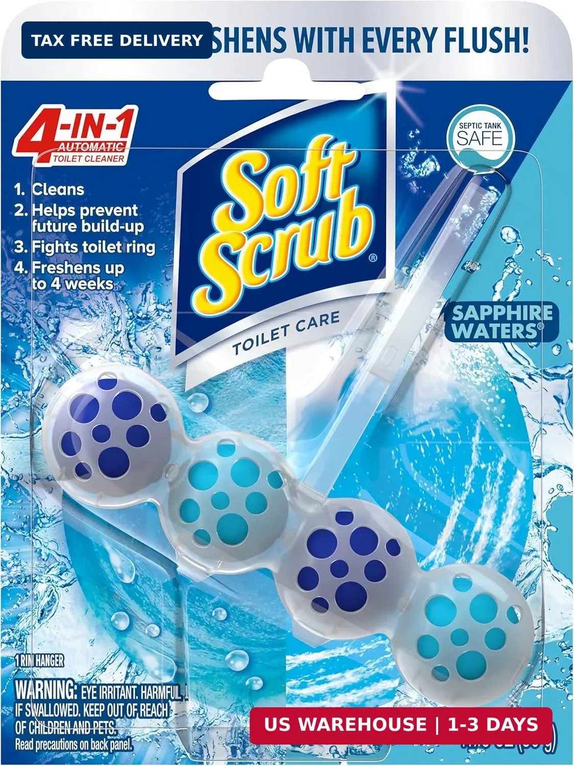 Soft Scrub 4-in-1 Toilet Care, Sapphire Waters, 50 Gram