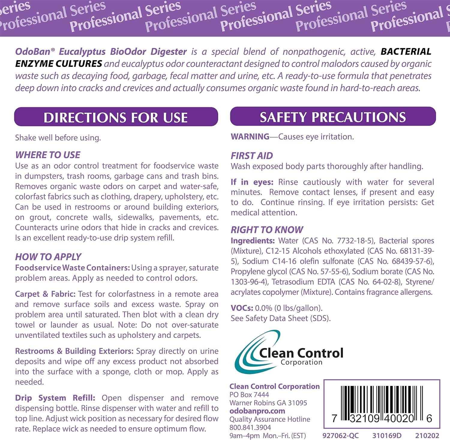 Professional Cleaning Ready-to-Use BioOdor Digester Harsh Aroma Counteractant