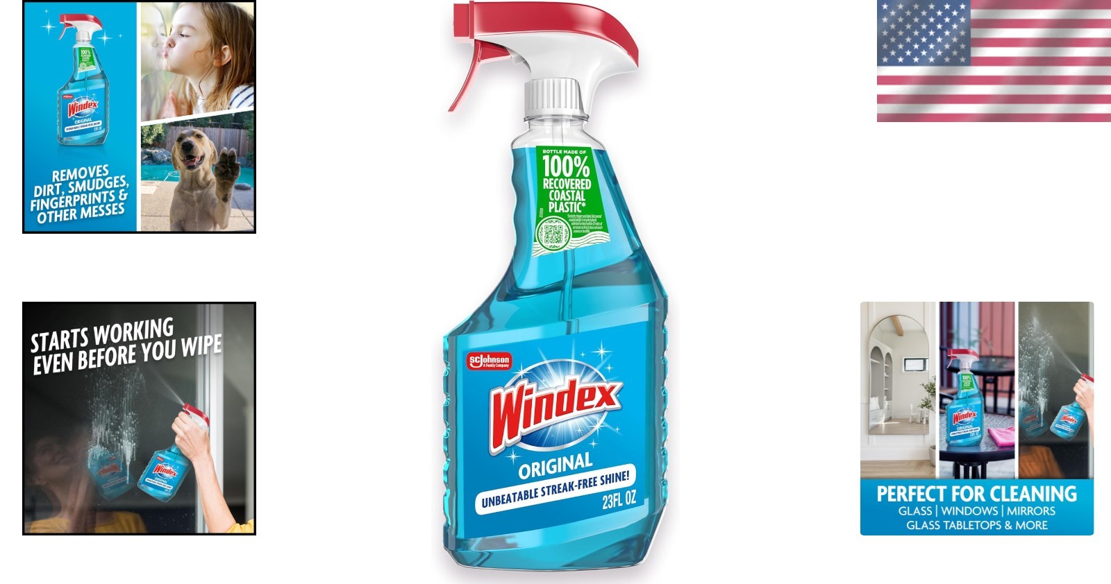 Eco-Friendly Windex Glass Cleaner, 23 Fl Oz Spray, Scent & Protection