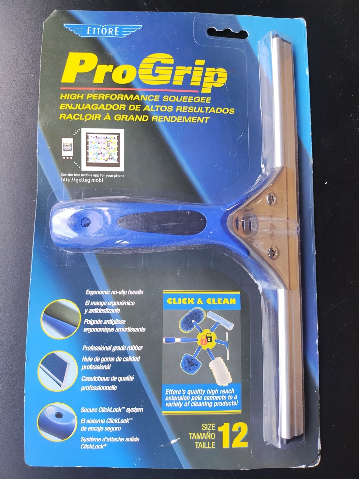 Ettore 60012 ProGrip High Performance Professional Window Squeegee 12 in.