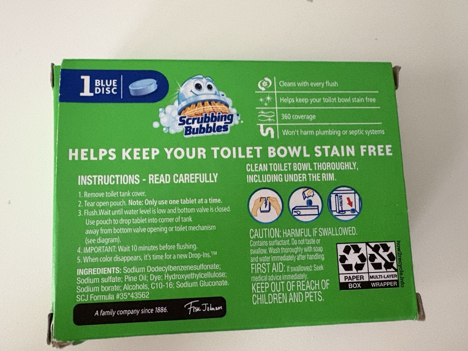 Scrubbing Bubbles Vanish Drop-Ins Toilet Cleaning Tablet 1 each Lot of 6 New!
