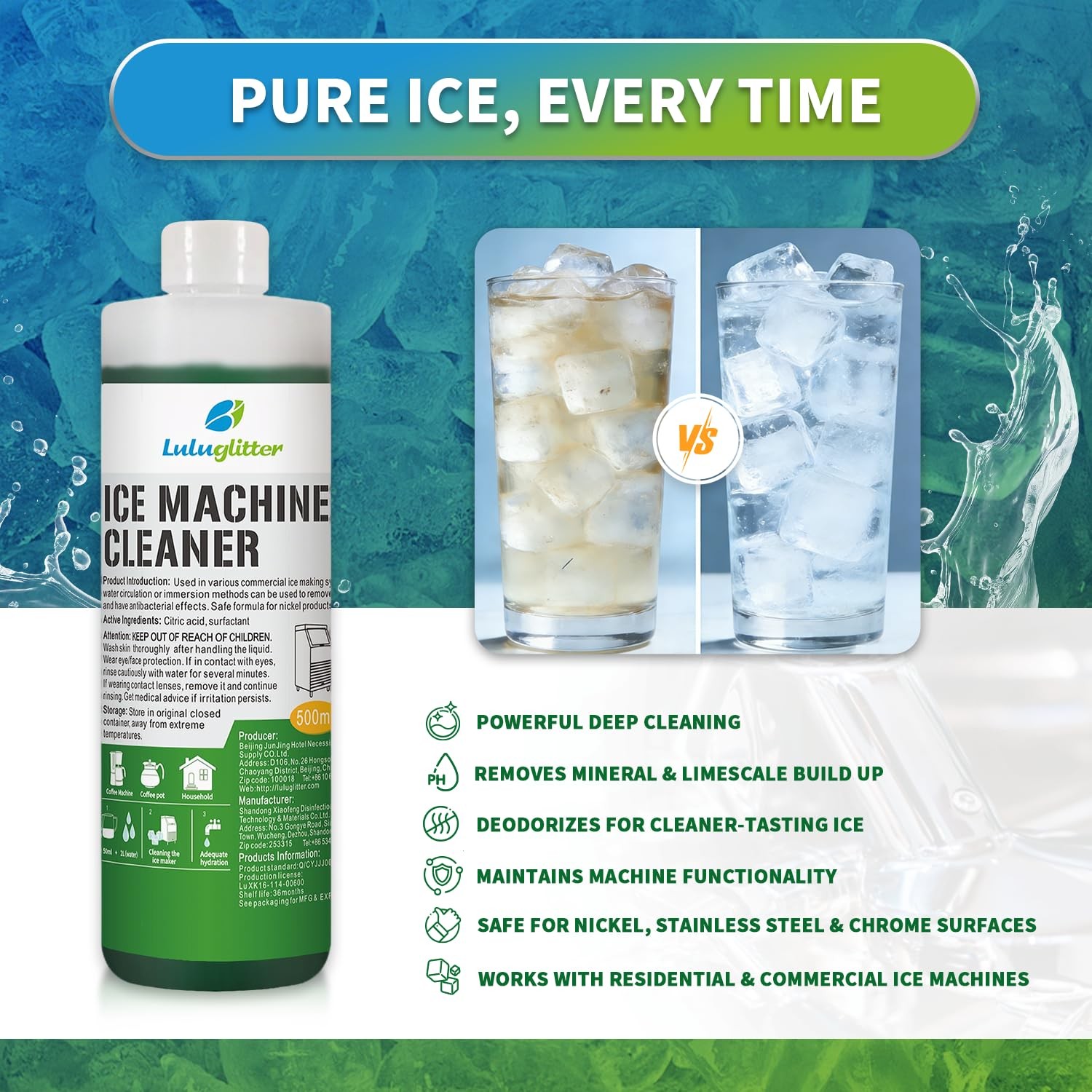 fl oz Ice Machine Cleaner and Descaler Compatible with Major Brands