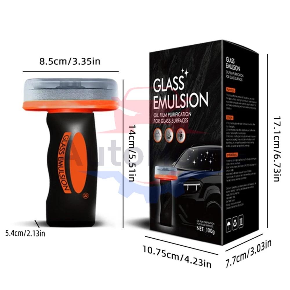 Glass Emulsion Cleaner,Handle Oil Film Remover,100ml w/ Brush Head