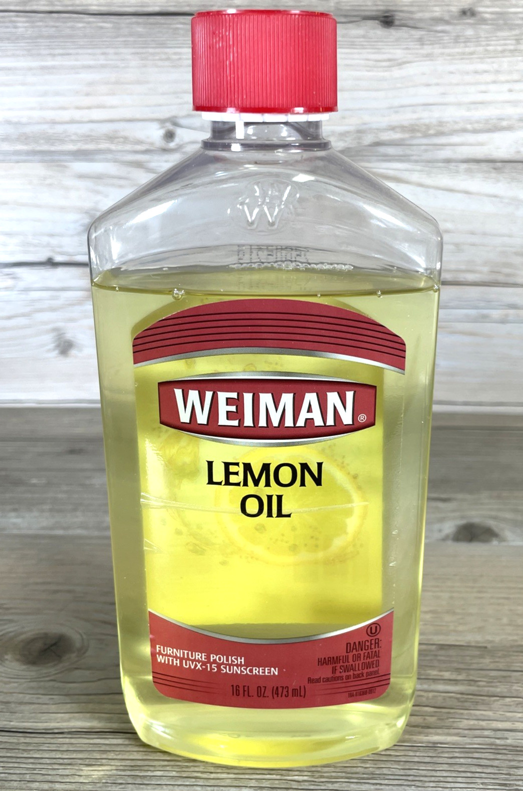 Weiman Lemon Oil Furniture Polish with UVX-15 Sunscreen 16 oz Bottle 80% Full
