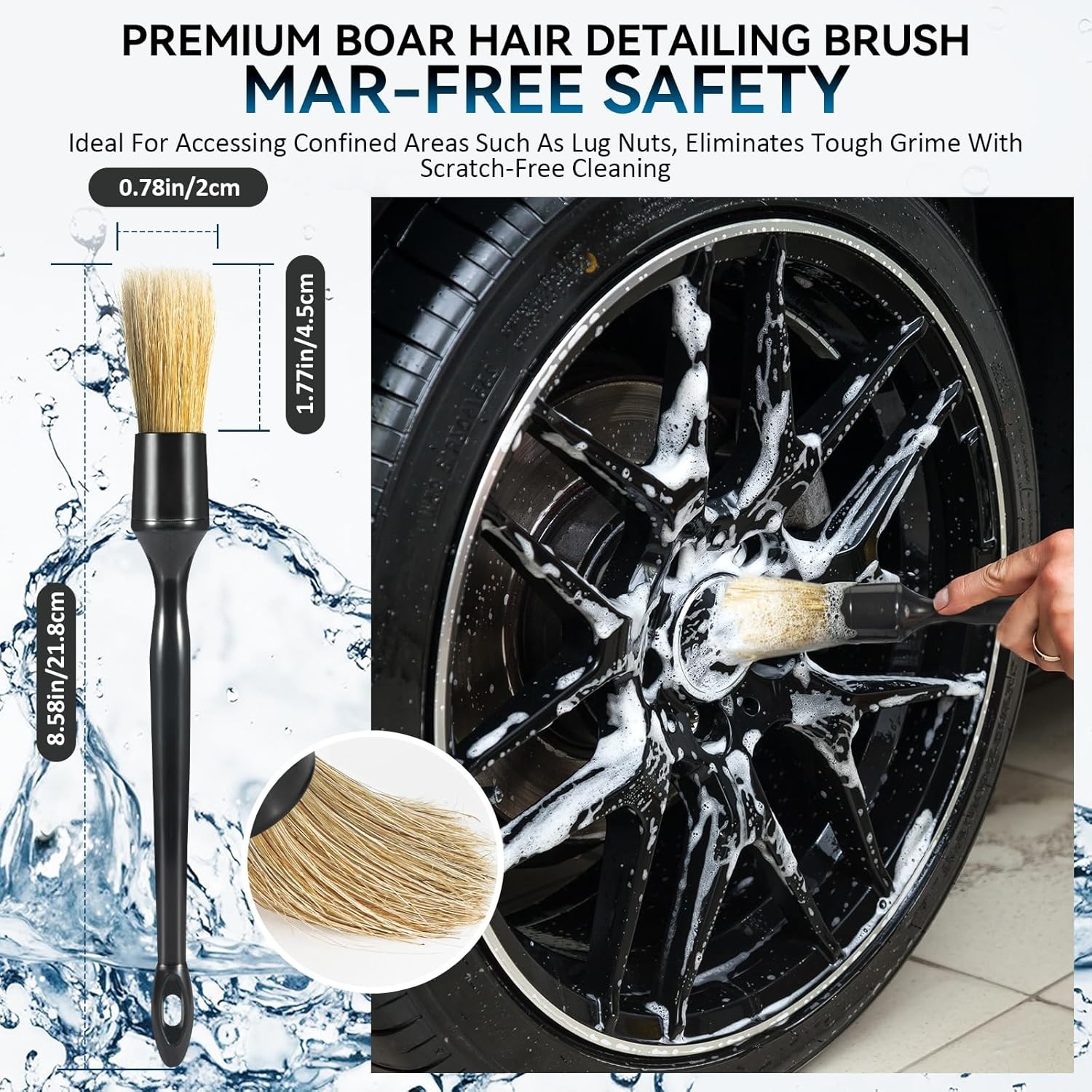 Tire Brushes for Cleaning Tires, Car Wheel Brushes for Cleaning Wheels, Rim Clea