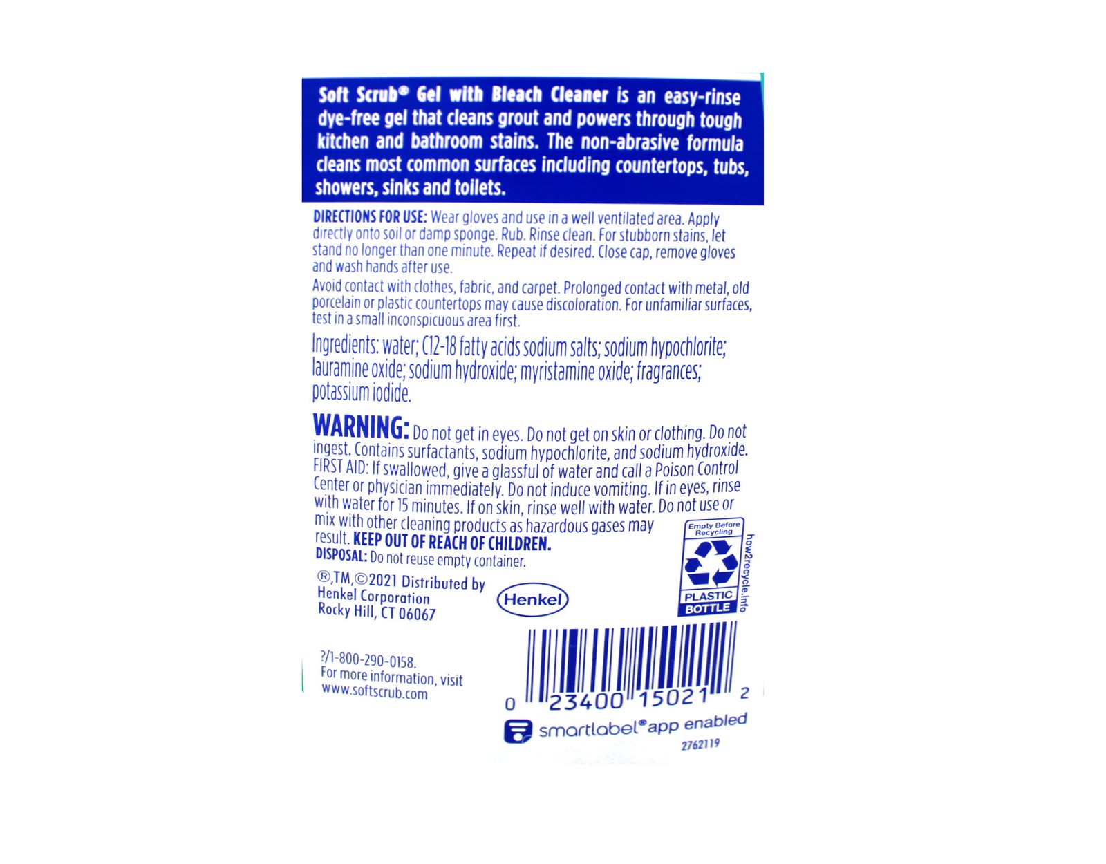 Soft Scrub Gel Cleaner With Bleach Removes Mold Mildew Stains 28.6 oz Pack of 6