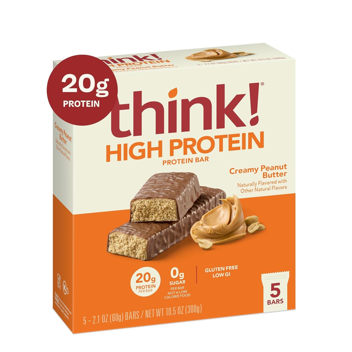 think! Protein Bars, High Protein Snacks, Gluten Free, Kosher Friendly, Creamy