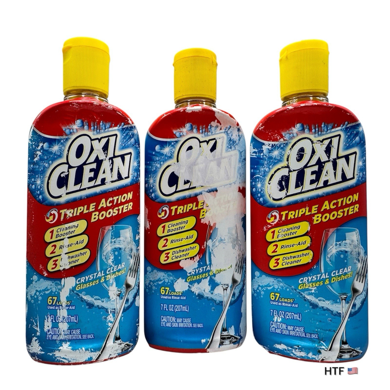 OxiClean Triple Action Booster, 67 Loads/Bottle, 7 fl oz ea. 3 Bottles Unsealed