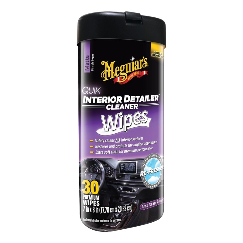 Interior Cleaner Wipes 30 Non-Linting Auto Detailer Surface Clean 4 Pack New