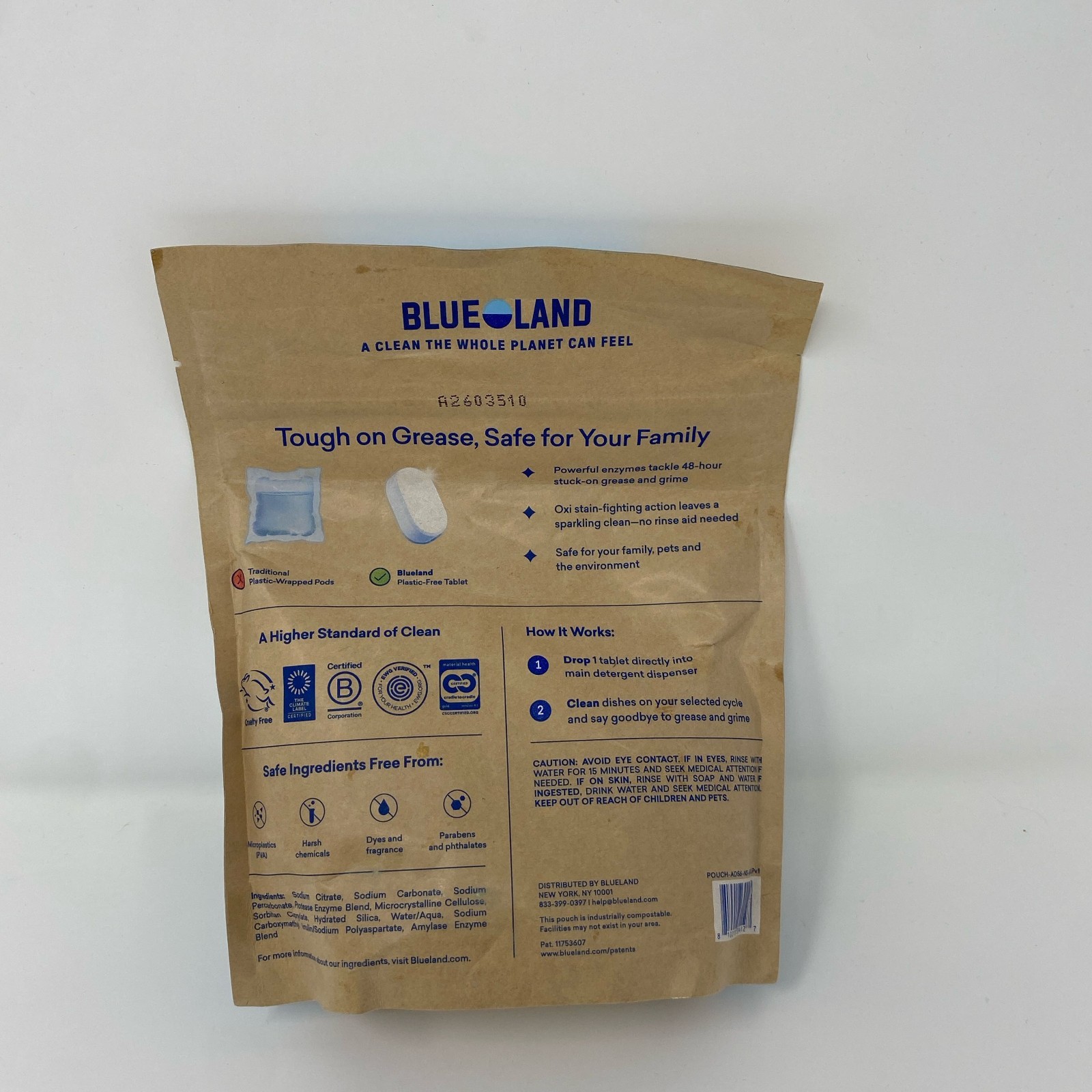 Blueland Dishwasher Tablets Refill Free & Clear 60 Loads (14.2 oz)