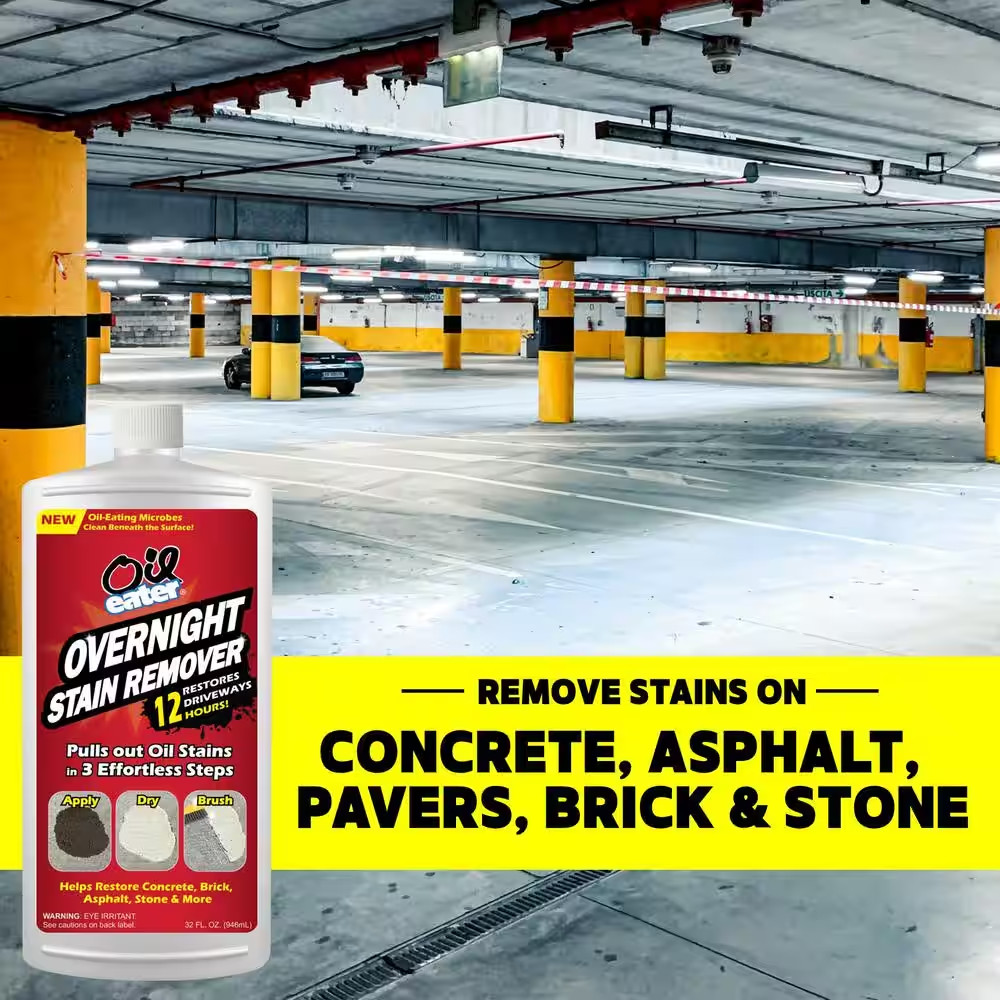 32 Oz Overnight Stain Remover for Cleaning Oil Stains on Concrete, Driveway, Pav