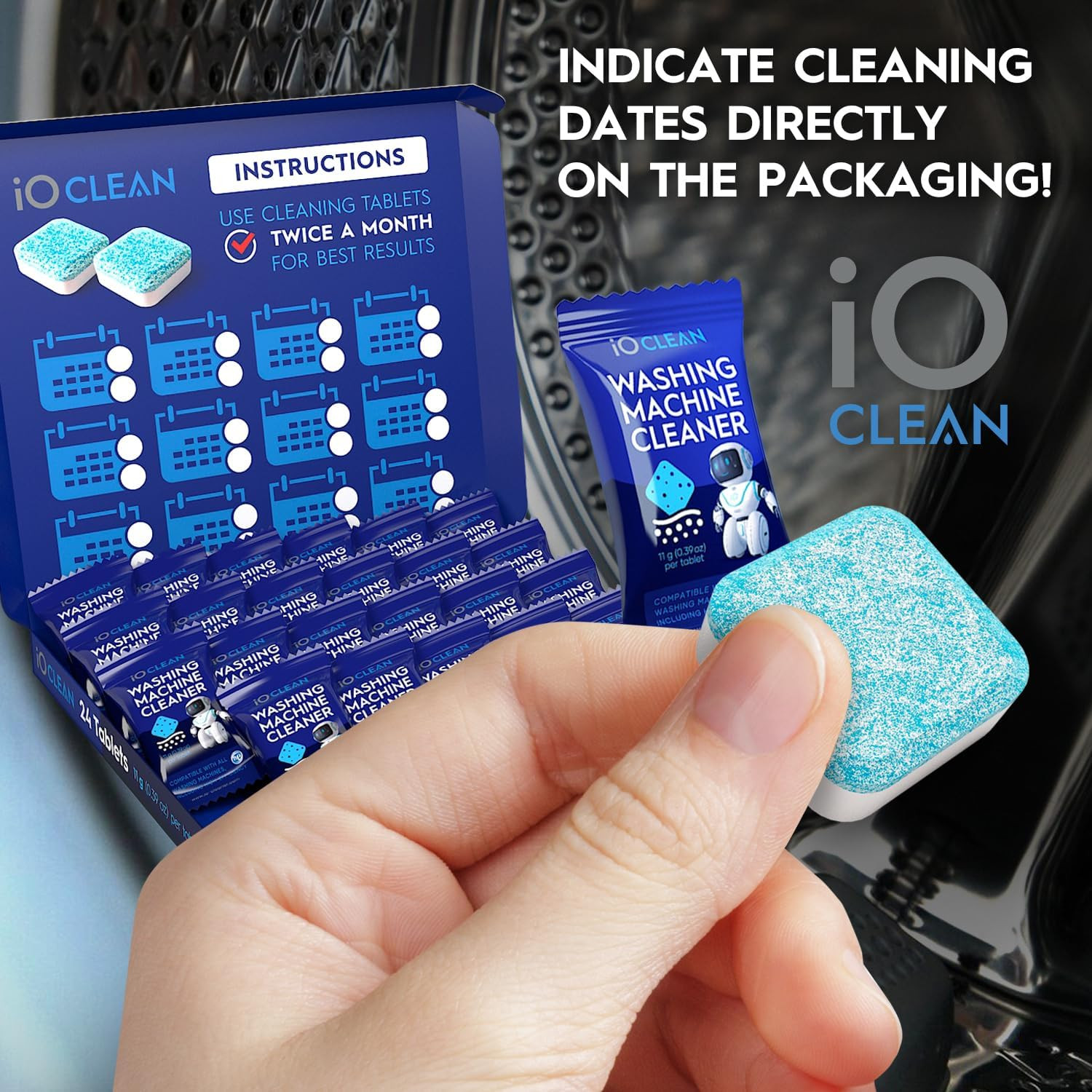 Washing Machine Cleaner and Descaler Tablets 24 Pcs – Deep Clean and Descaling f
