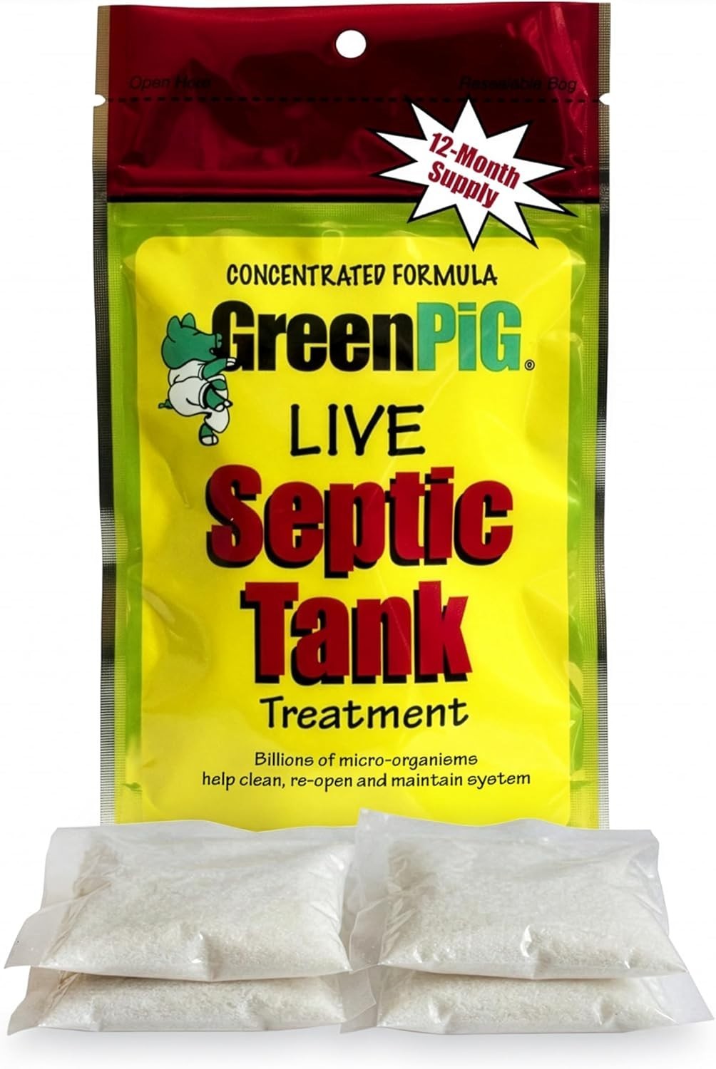 Septic-Safe Enzyme Treatment Packets – 4 Count for Effective Backlog Prevention