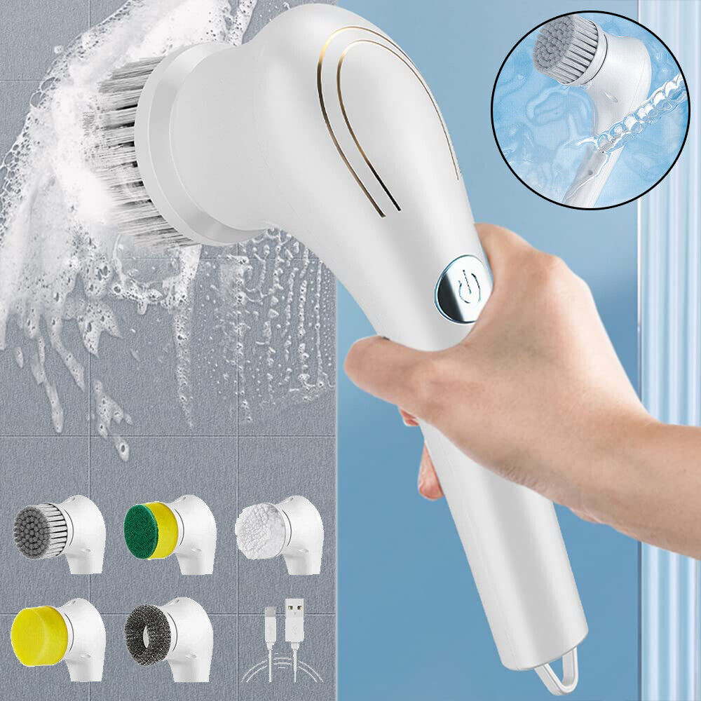 5 in 1 Electric Cordless Cleaning Brush Spin Scrubber Cleaner Rechargeable
