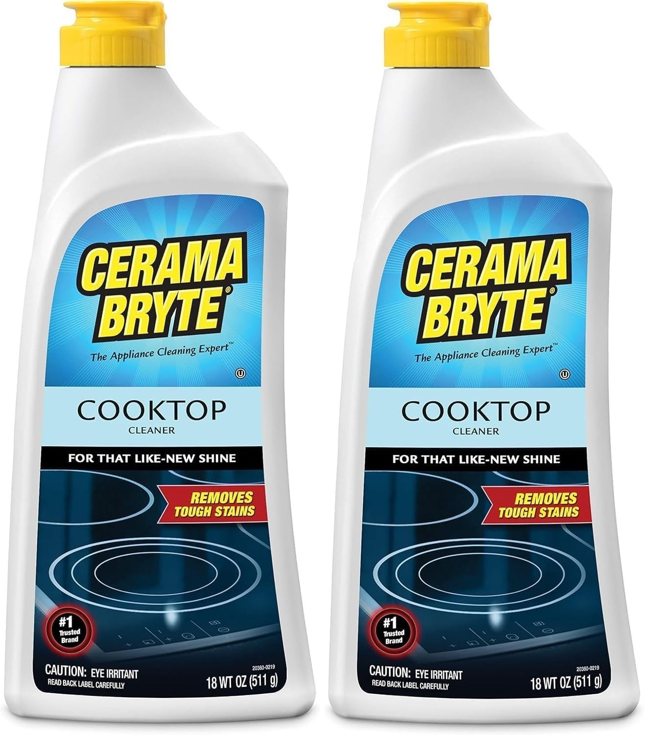 Cerama Bryte Removes Tough Stains Cooktop and Stove Top Cleaner for Glass 2 Pack