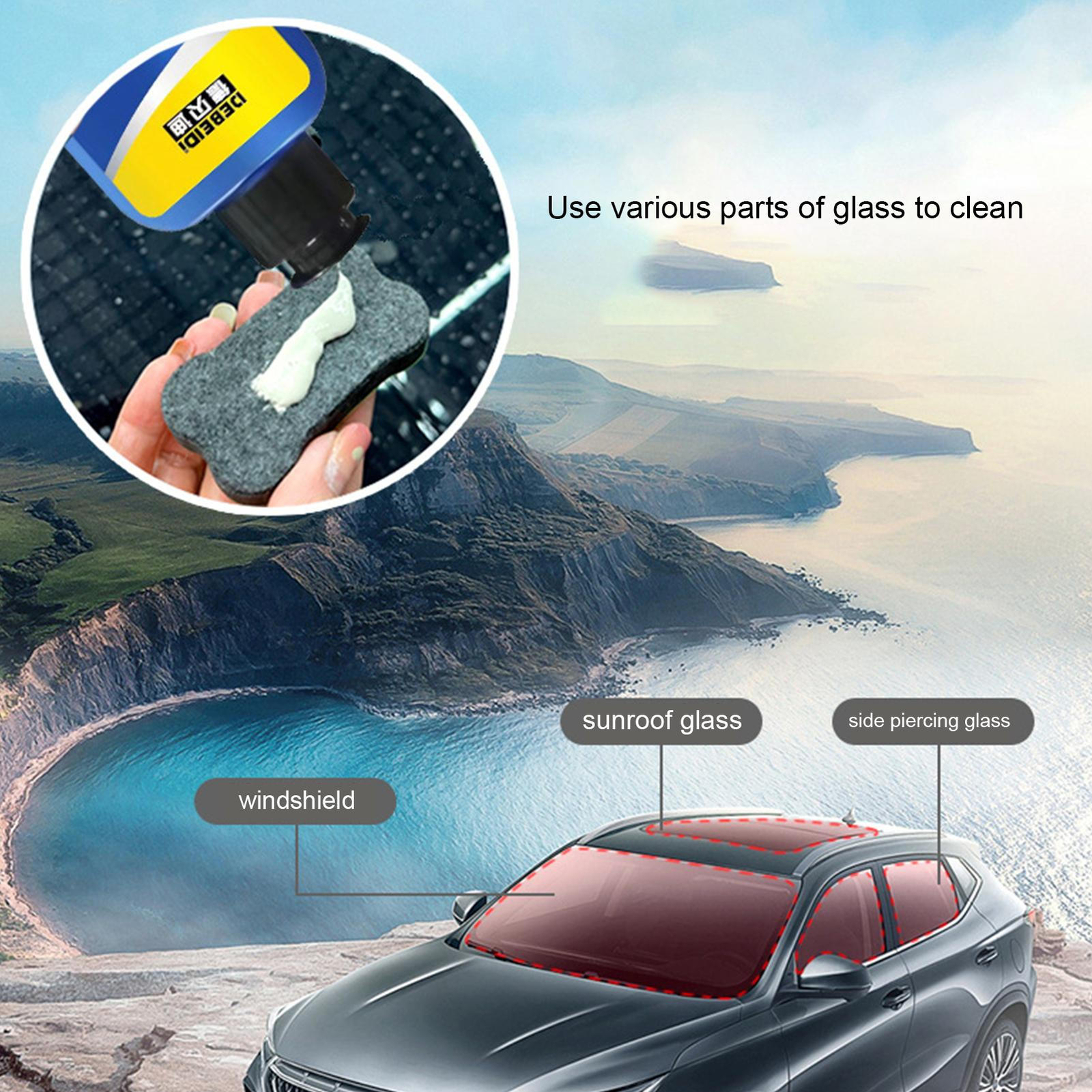 120g Car Glass Oil Film Cleaner Removal Cream Paste Car Window Cleaning