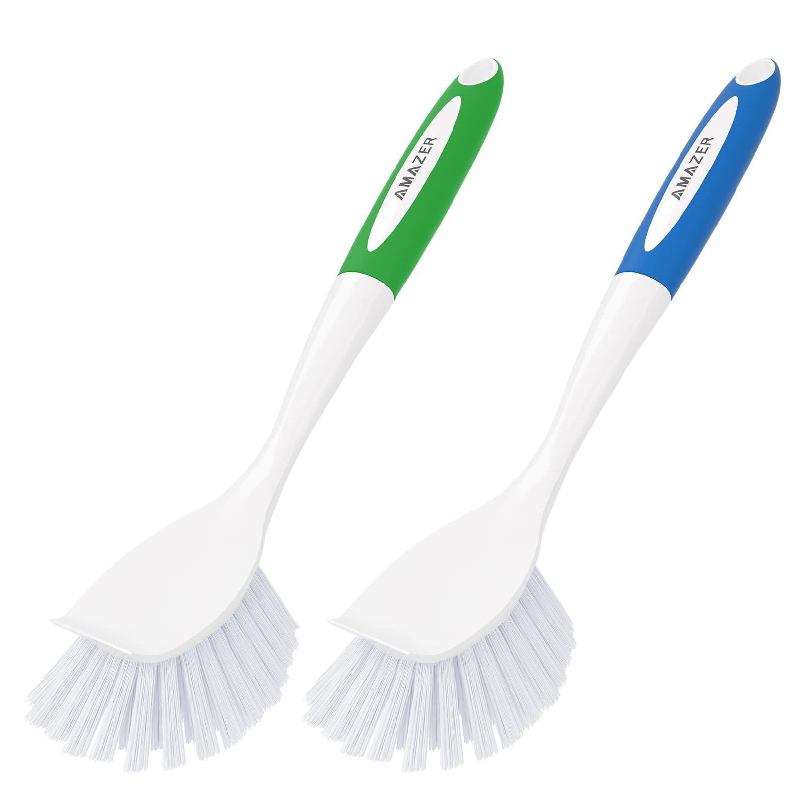 Dish Brush with Handle 2 Pack Kitchen Scrub Brushes for Cleaning Dish Scrubbe