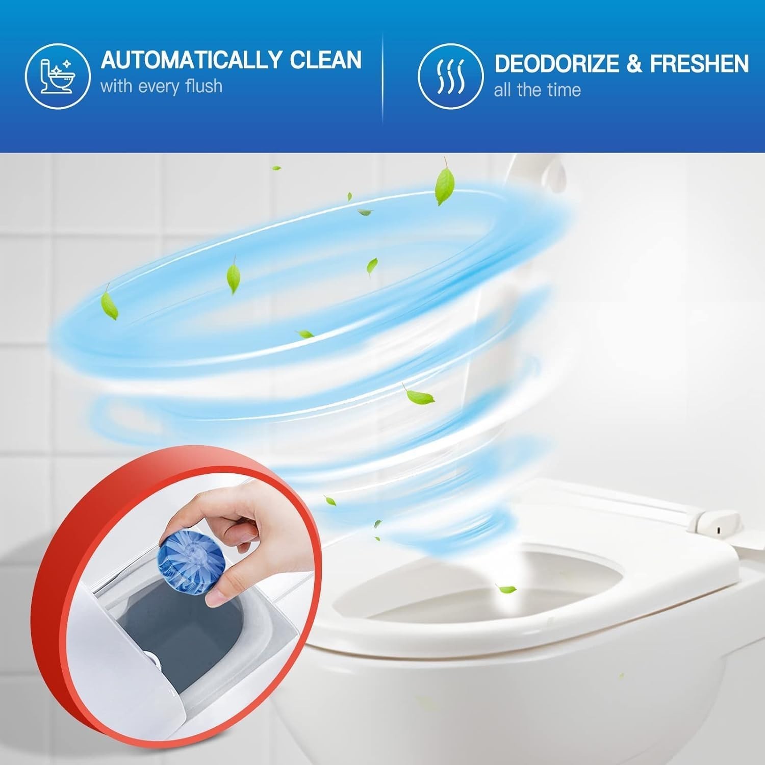 Toilet Bowl Cleaners Bottle, Automatic Toilet Bowl Cleaner Tablets in Bottle,…